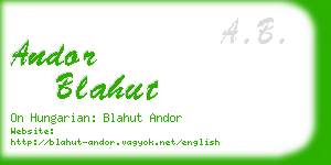 andor blahut business card